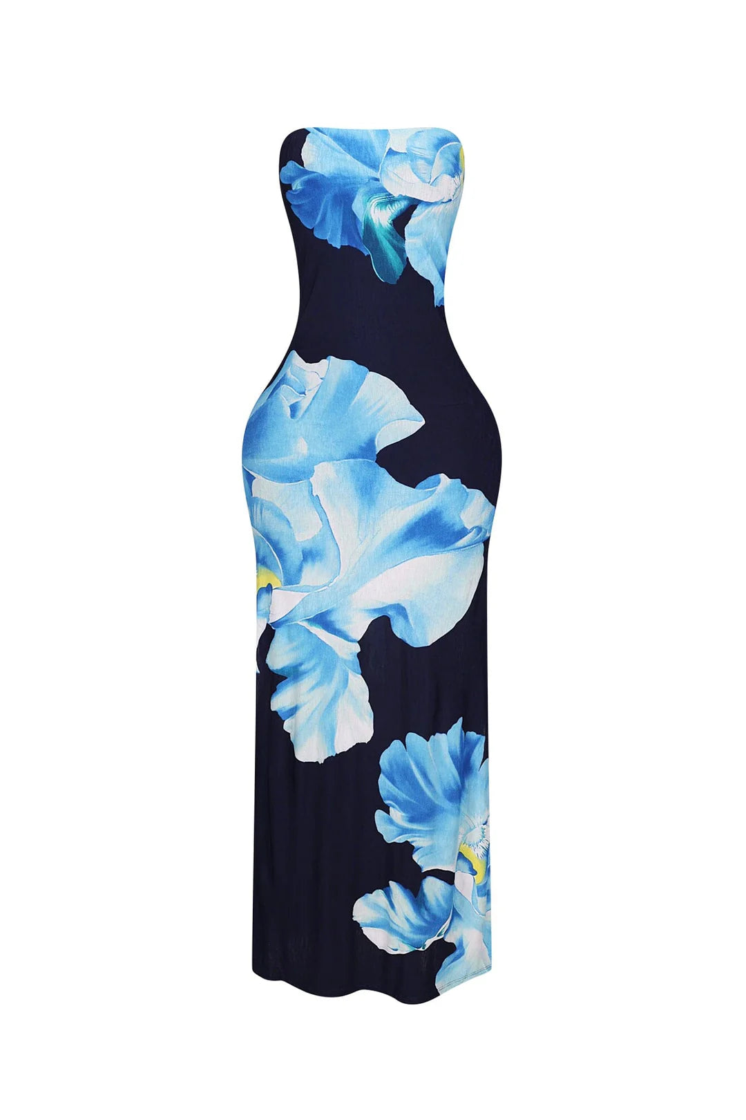 Roja Floral Printed Tube Maxi Dress