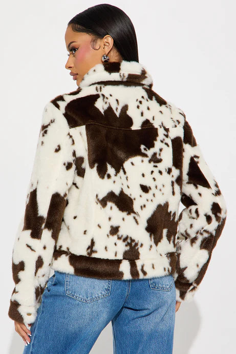 Pure Instinct Faux Fur Jacket - Cream/combo