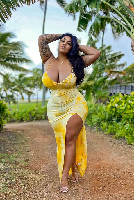 Dying For Your Love Tie Dye Maxi Dress - Yellow/combo