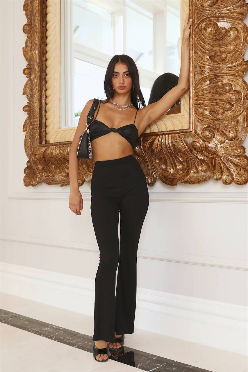 BLACK ROSE PANTS BLACK